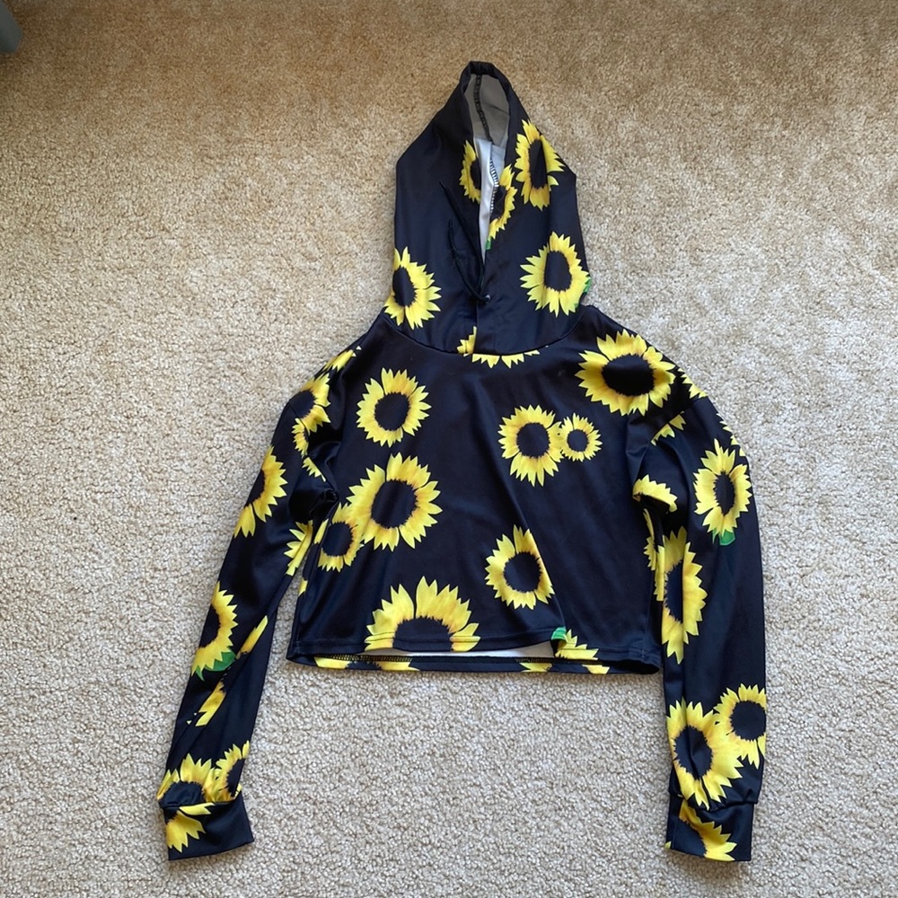 Cute sunflower crop hoodie